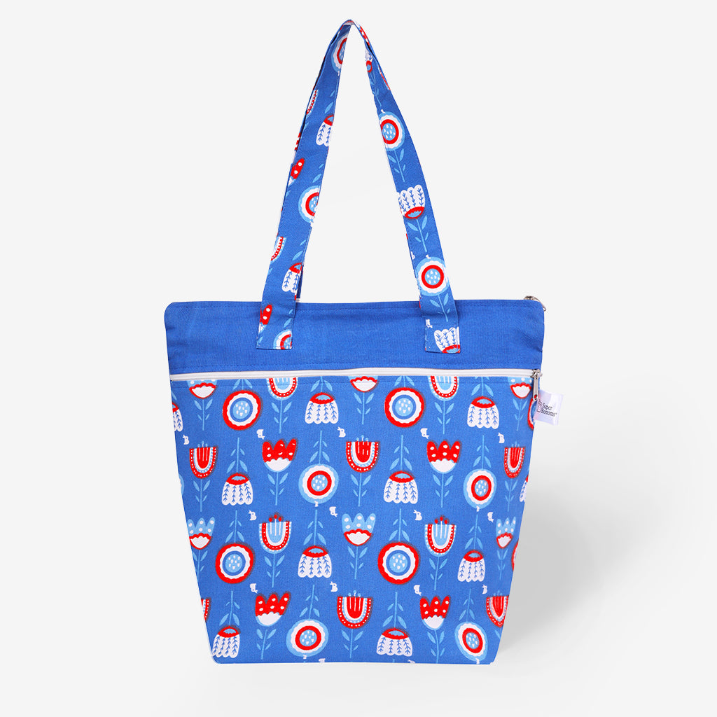 Multipurpose Canvas Tote - Blue Floral