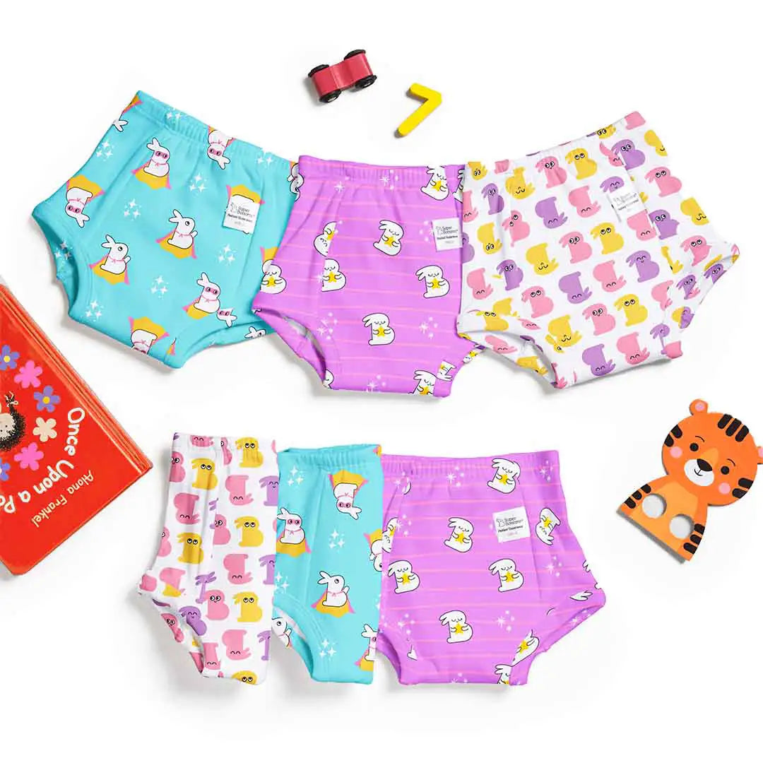 Padded Underwear-6 Pack No Print Choice (with fabric pulling/gathering in the front)
