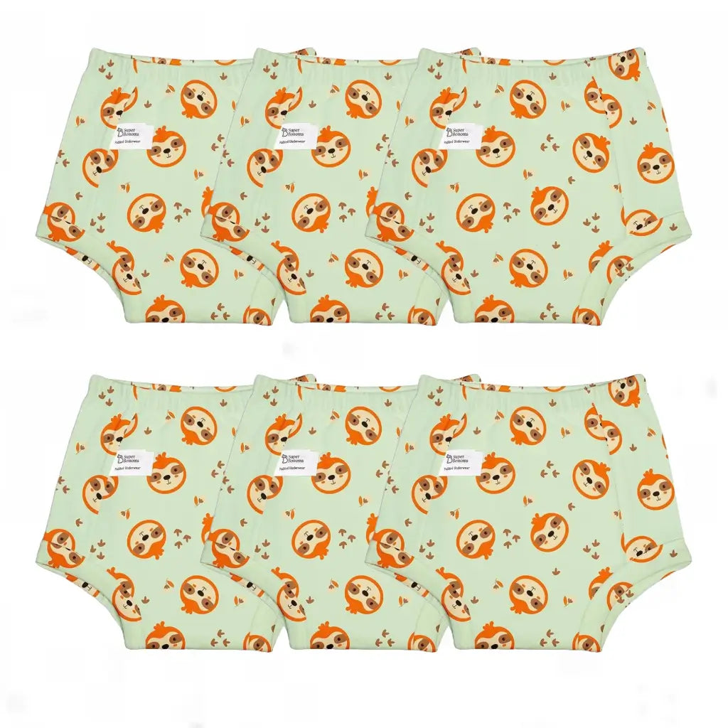 Padded Underwear Pack of 6-Sloth-a-thon