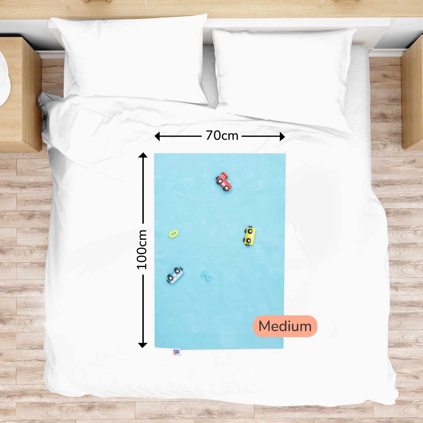 BASIC Cloth Diaper (Airplane) + Diaper Changing Mat - (M) (Breezy Blue)