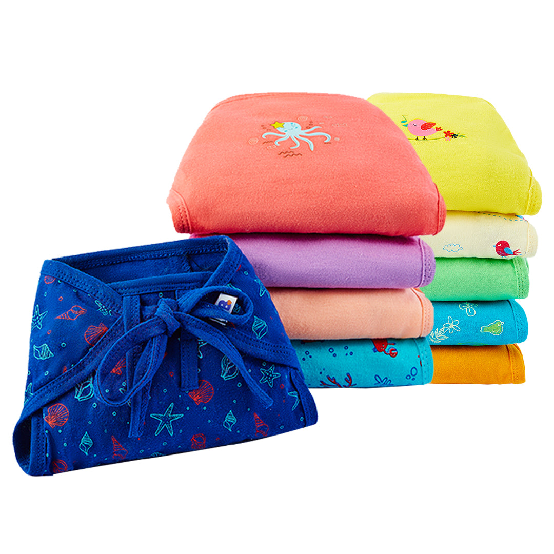 BASIC Cotton Nappy (Sea Saga - Birdy Boo) - Pack of 10