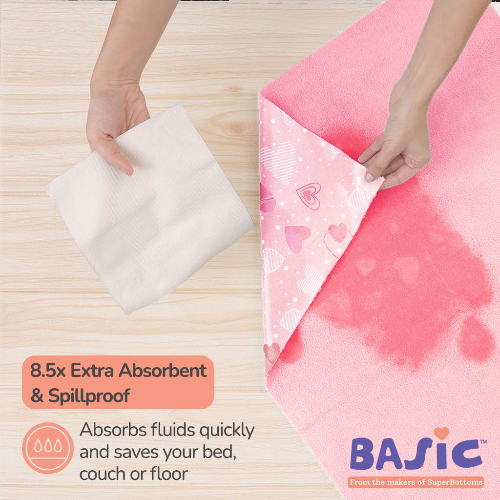 BASIC Cloth Diaper (Bluestar) + Quick Dry Mat - (S) (Peppy Pink)