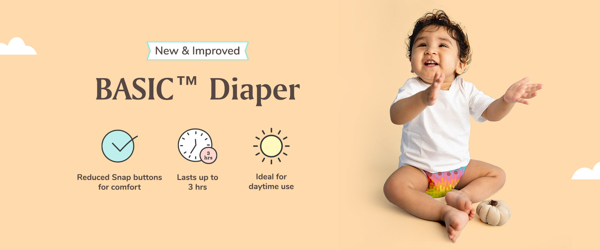 Simple Diaper BASIC Cloth Diaper with 1 Absorbent Pad for Babies – BASIC for Baby