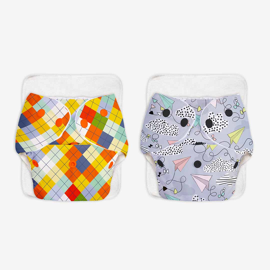 Simple Diaper Pack of 2 BASIC Diaper, New & Improved with EasySnap & Quick Dry Ultra ...