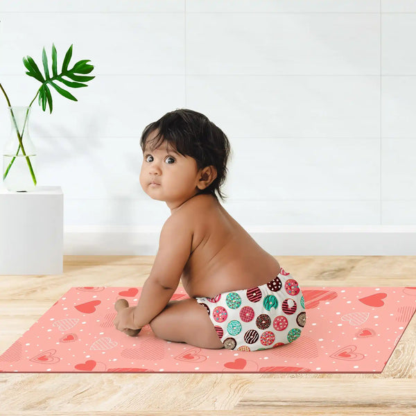BASIC Cloth Diaper (Bluestar) + Quick Dry Mat - (S) (Peppy Pink)