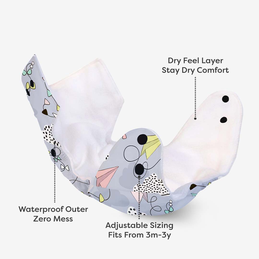 Shell Diaper Pack of 5 BASIC Diaper, New & Improved with EasySnap & Quick Dry Ultra ...