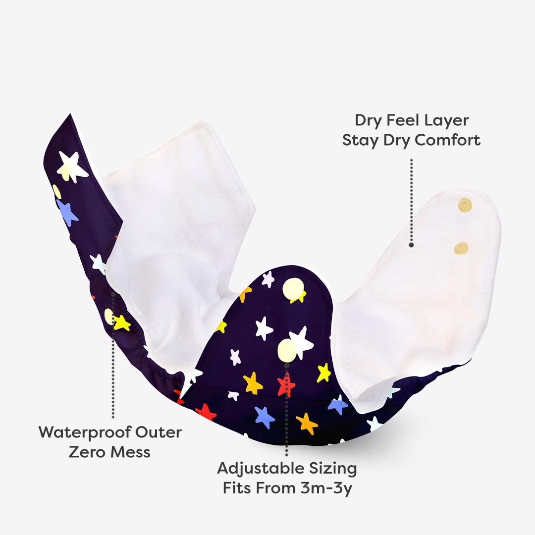 BASIC Cloth Diaper (Bluestar) + Quick Dry Mat - (S)(Breezy Blue)