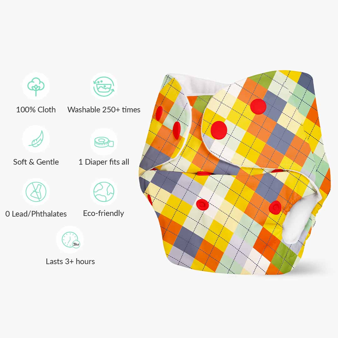 Simple Diaper Pack of 7 BASIC Diaper, New & Improved with EasySnap & Quick Dry Ultra ...