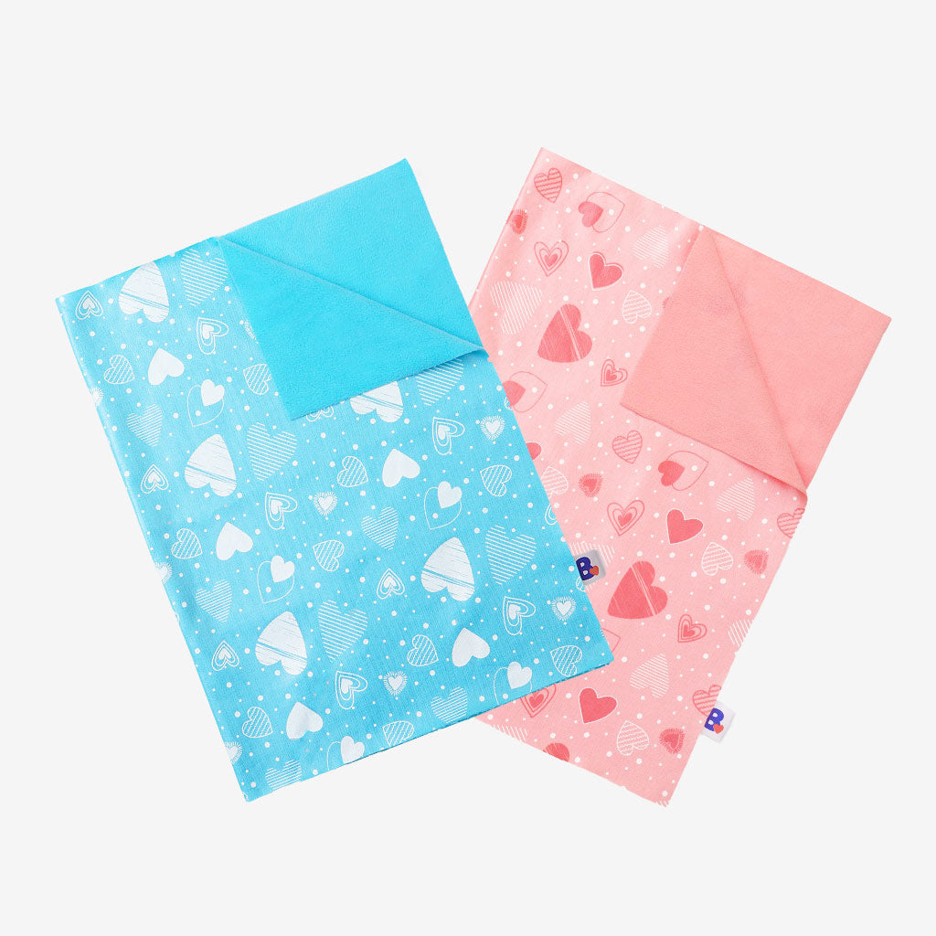 Diaper Changing Mat(Peppy Pink & Breezy Blue) - Pack of 2